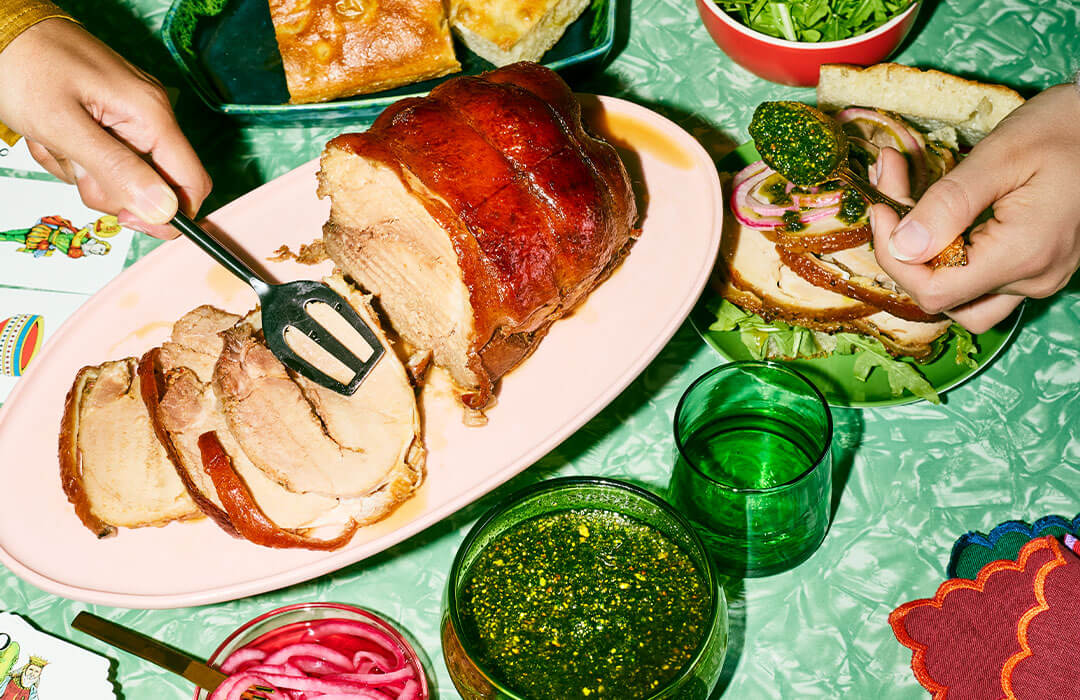 PC Porchetta on a serving platter